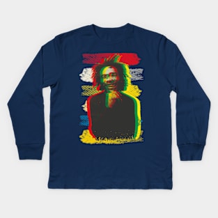 Bob Marley reggae colours Kids Long Sleeve T-Shirt